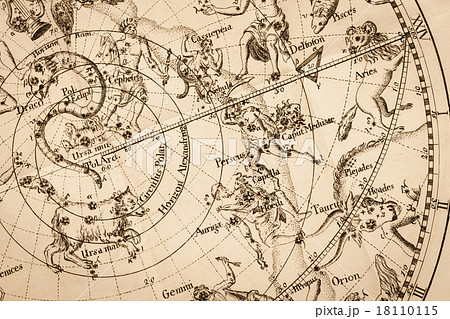 アンティークの天体図の写真素材