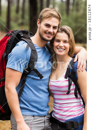 Portrait of a young happy hiker couple Portrait of a young happy hiker couple 18112874