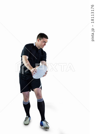 Rugby player doing a side pass Rugby player doing a side pass 18113176