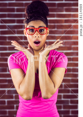 Portrait of a beautiful surprised woman Portrait of a beautiful surprised woman 18114989