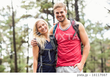 Happy young couple looking at camera 18117087