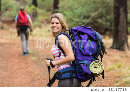 Portrait of a young happy hiker woman Portrait of a young happy hiker woman 18117718