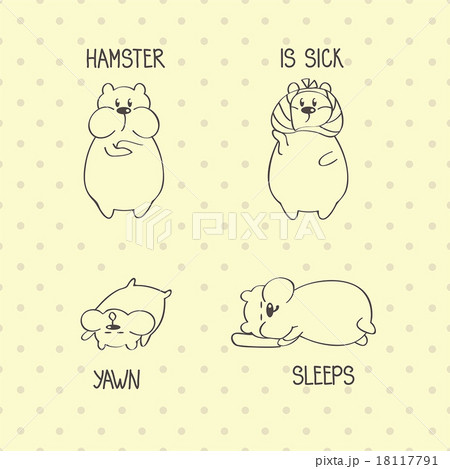 cartoon hamster set 18117791