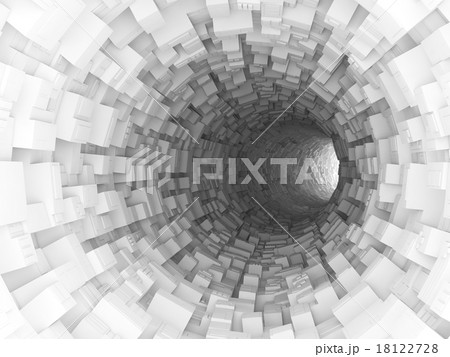 Digital 3d illustration, white bent tunnel 18122728