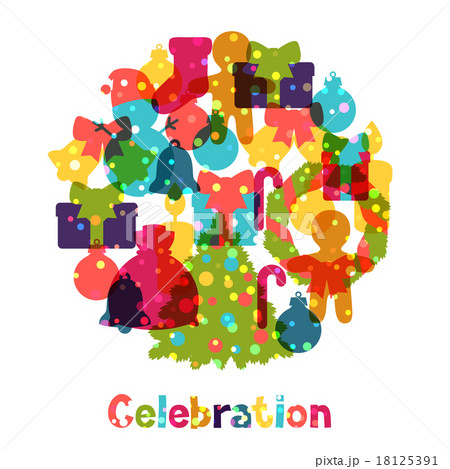 Merry Christmas and Happy New Year invitation card 18125391