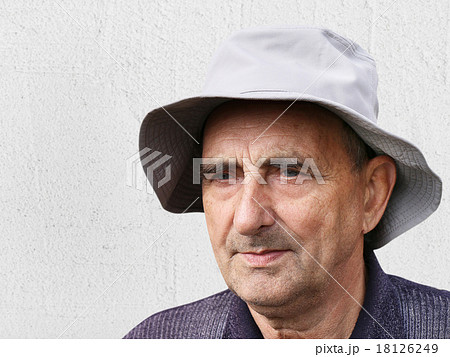 Closeup portrait of a happy aged man 18126249