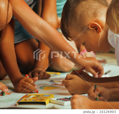 little cute boy with company painting on birthday 18126903