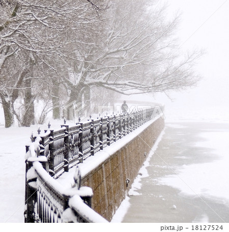 embankment at snowfall embankment at snowfall 18127524