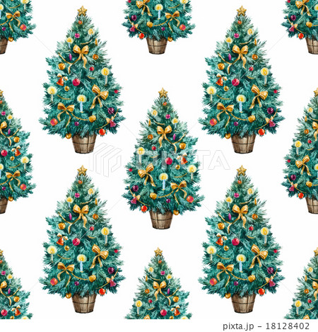 Watercolor Christmas tree pattern Watercolor Christmas tree pattern 18128402