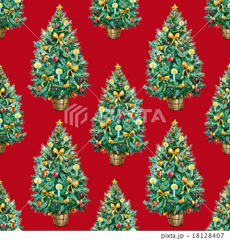 Watercolor Christmas tree pattern Watercolor Christmas tree pattern 18128407