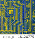 Circuit board electronic golden - blue background 18128775