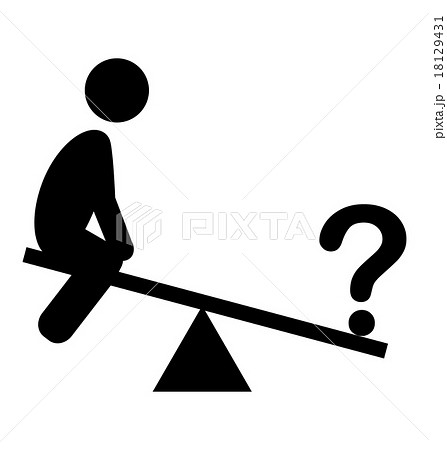 Confusion Man on Swing People with Question Mark 18129431