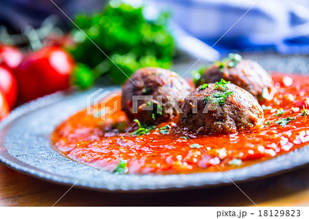 Meat balls. Italian and Mediterranean cuisine. 18129823