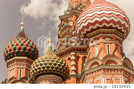 Saint Basil's Cathedral. Vintage retro style 18130435