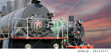 Ancient steam locomotive, Moscow museum of railway Ancient steam locomotive, Moscow museum of railway 18132377