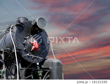 Ancient steam locomotive, Moscow museum of railway Ancient steam locomotive, Moscow museum of railway 18132390