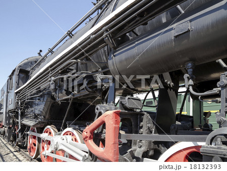 Ancient steam locomotive, Moscow museum of railway Ancient steam locomotive, Moscow museum of railway 18132393