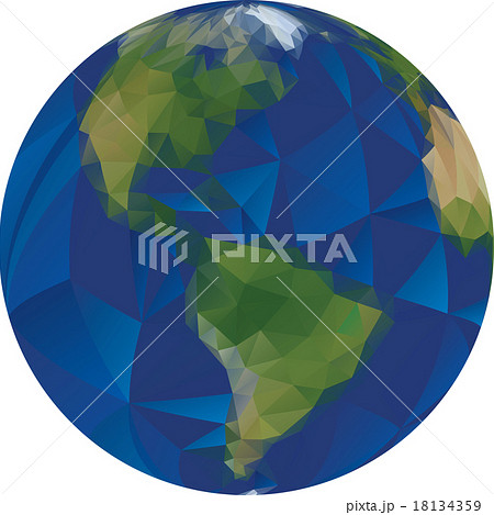 Low Poly World Globe 18134359