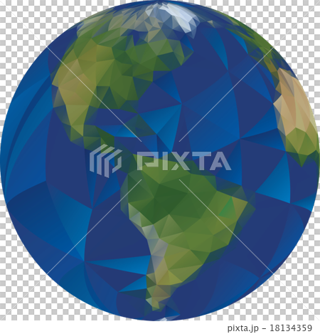 Low Poly World Globe 18134359