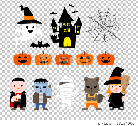 ハロウィン　イラストパーツ 18134906