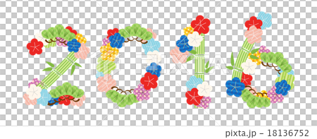 年賀状素材-2016花文字 年賀状素材-2016花文字 18136752