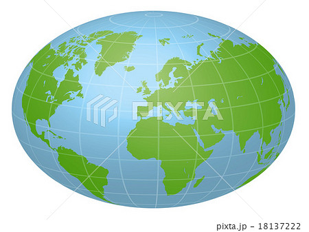 楕円形の世界地図 イラストのイラスト素材