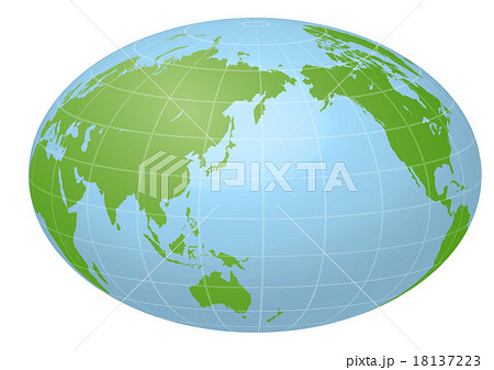 楕円形の世界地図　イラスト 18137223
