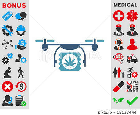 Drugs Drone Shipment Icon 18137444