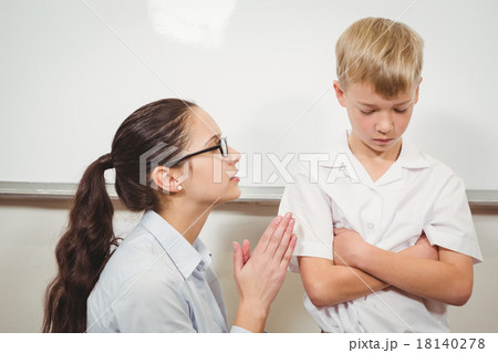 Teacher pleading with the student 18140278