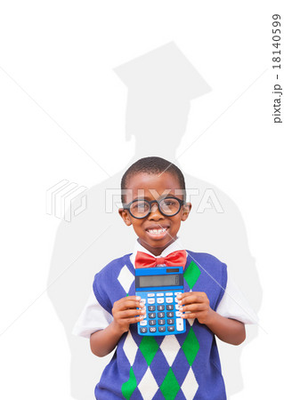 Composite image of happy pupil with calculator Composite image of happy pupil with calculator 18140599