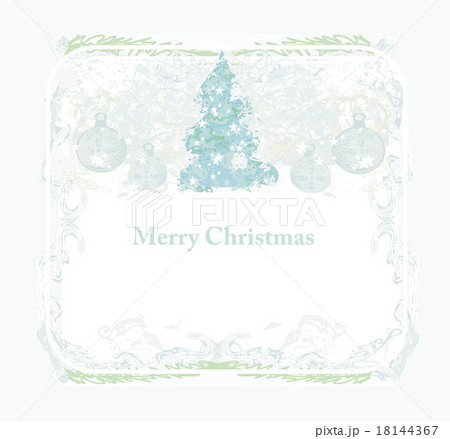 Abstract christmas tree with bauble card 18144367