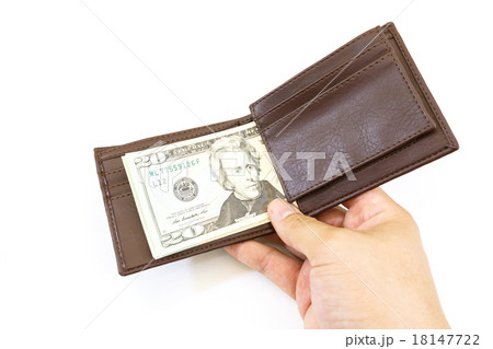 dollars money in bag on white background 18147722