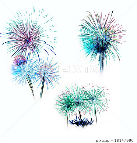 Set of colorful fireworks light on the black sky Set of colorful fireworks light on the black sky 18147990
