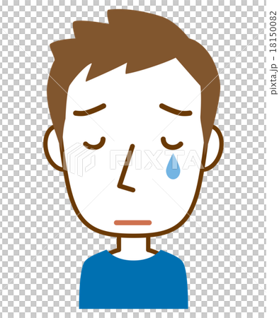 悲しむ男性 表情ポーズのイラスト素材