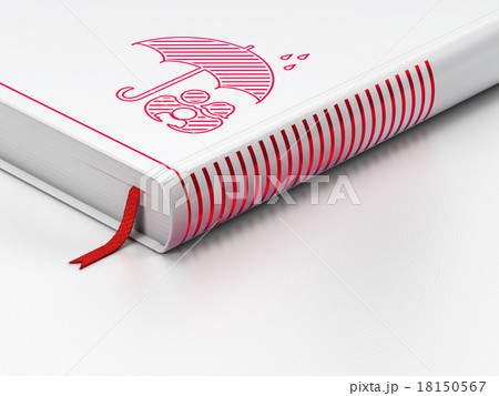 Safety concept: closed book, Family And Umbrella 18150567