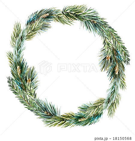 Vector watercolor christmas wreath Vector watercolor christmas wreath 18150568