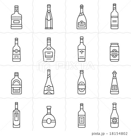 Aalcohol bottles icon set 18154802