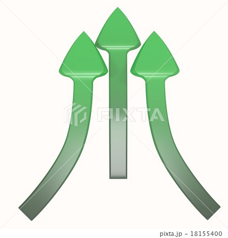 three green arrows pointing up 18155400