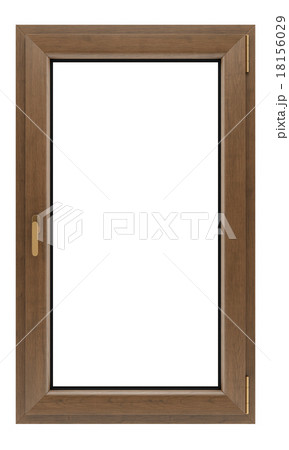 brown wooden window isolated on white background brown wooden window isolated on white background 18156029
