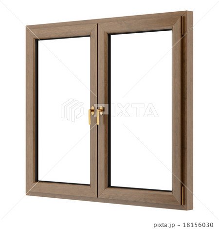 brown wooden window isolated on white background brown wooden window isolated on white background 18156030