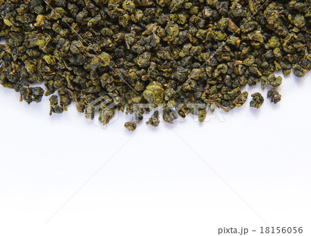Heap of green tea on white background 18156056