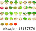 冬野菜・果物のザル盛りアイコンセット 18157570