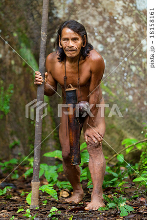 Huaorani Indigenous Hunter In Amazon Basin 18158161