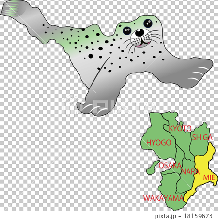 地図の動物 近畿 三重 アザラシ 地図の動物 近畿 三重 アザラシ 18159673