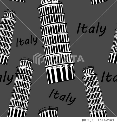 Sketch Pisa tower  seamless pattern 18160484