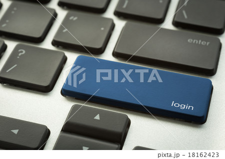 Laptop keyboard with typographic LOGIN button 18162423