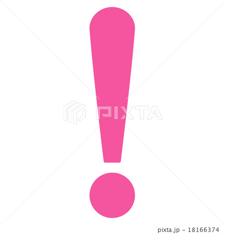 Exclamation Sign flat pink color icon 18166374