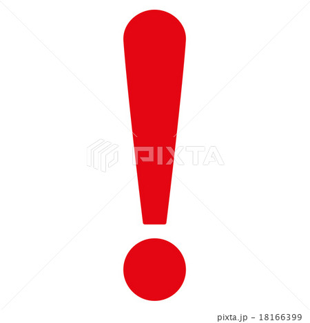 Exclamation Sign flat red color icon 18166399