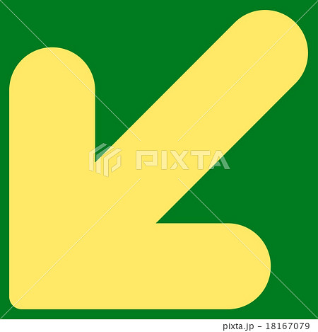 Arrow Down Left flat yellow color icon 18167079