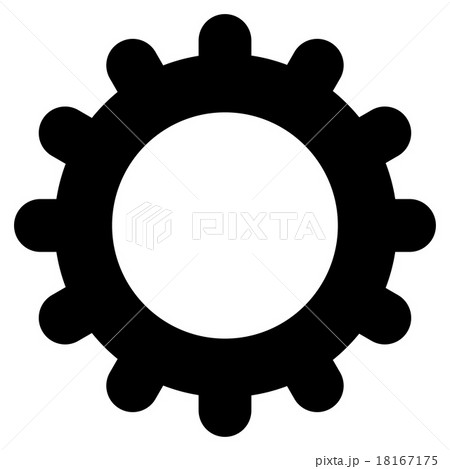 Gear flat black color icon 18167175